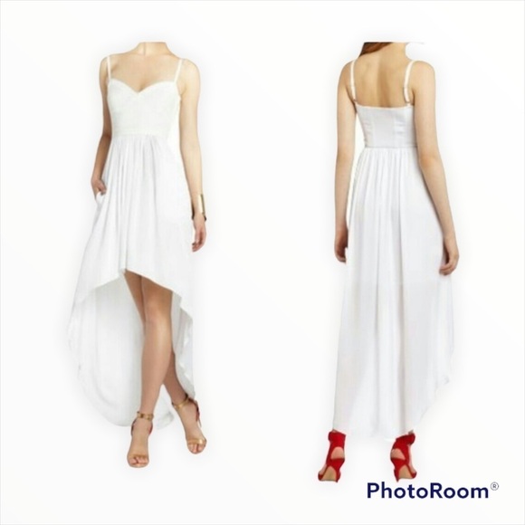 NEW BCBG MAXAZRIA White Annamae Bustier Hi Low Cocktail Dress Size XS - Picture 2 of 9